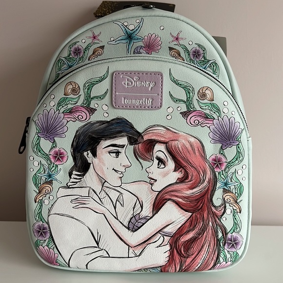 NEW Loungefly Disney The Little Mermaid Couple Hug Mini Backpack - Picture 5 of 8